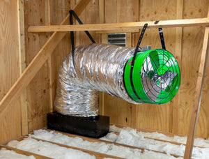 ES Model Whole House Fan Installed in Attic